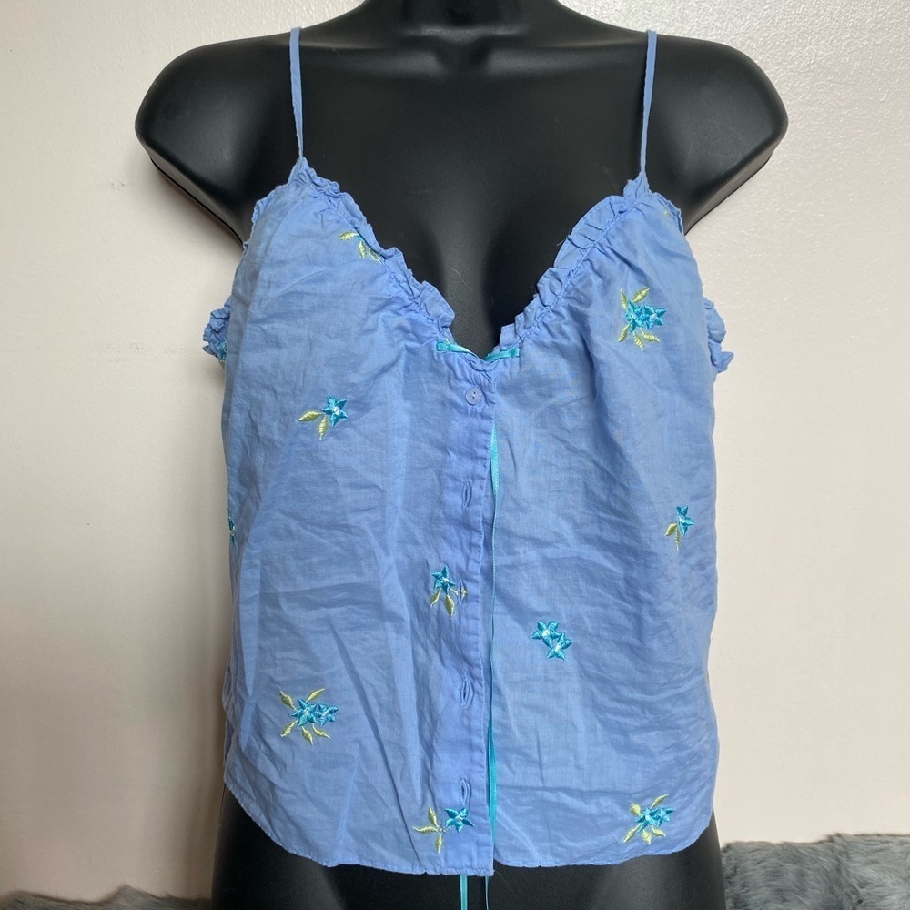 Victoria’s Secret Blue Floral Embroidered Women's Top